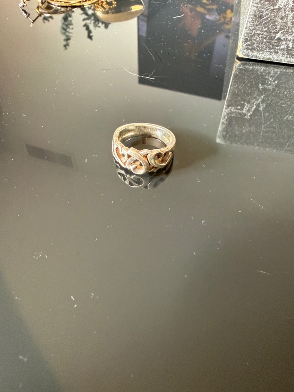 Tiffany & Co. Silver Linked Heart Ring - Picture 2 of 3